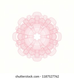 Pink money style emblem or rosette