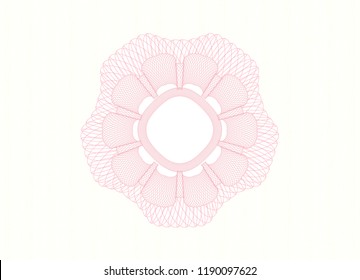 Pink money style emblem or rosette