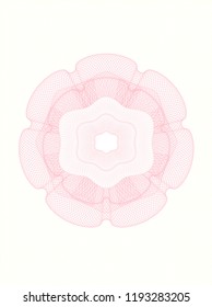 Pink money style emblem or rosette