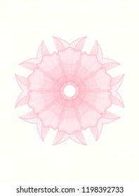 Pink money style emblem or rosette