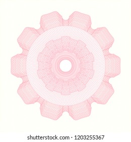 Pink money style emblem or rosette