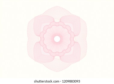 Pink money style emblem or rosette