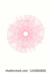 Pink money style emblem or rosette