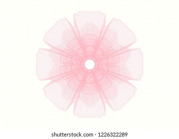 Pink money style emblem or rosette