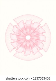 Pink money style emblem or rosette