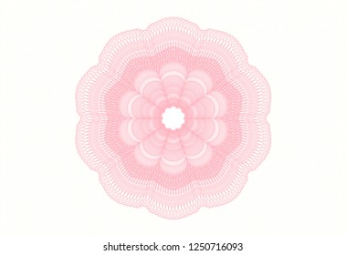 Pink money style emblem or rosette
