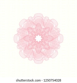 Pink money style emblem or rosette