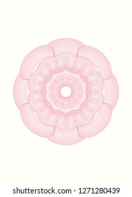 Pink money style emblem or rosette