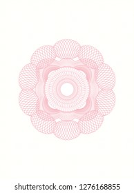 Pink money style emblem or rosette