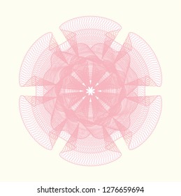 Pink money style emblem or rosette