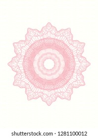 Pink money style emblem or rosette