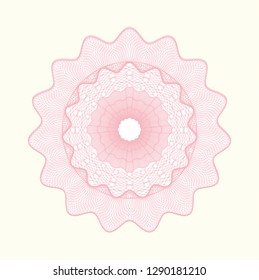 Pink money style emblem or rosette