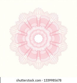 Pink money style emblem or rosette