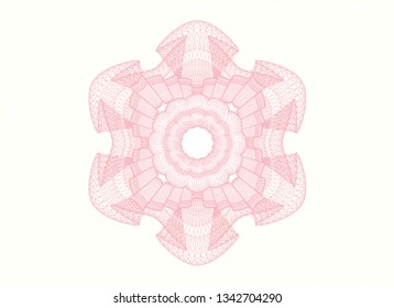 Pink money style emblem or rosette