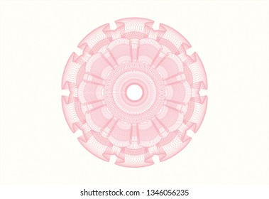 Pink money style emblem or rosette