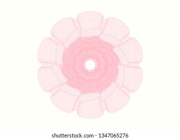 Pink money style emblem or rosette