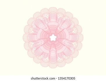 Pink money style emblem or rosette
