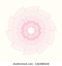 Pink money style emblem or rosette