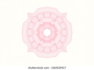 Pink money style emblem or rosette
