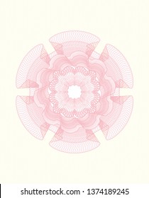 Pink money style emblem or rosette