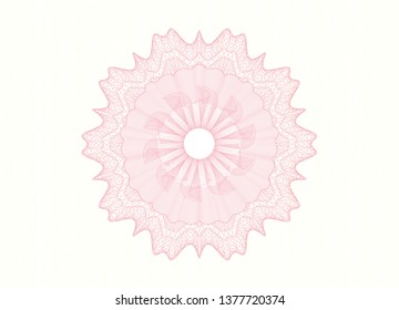 Pink money style emblem or rosette