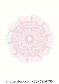 Pink money style emblem or rosette. Vector Illustration. Detailed. 