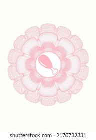 Pink money style rosette. with chicken leg icon inside
