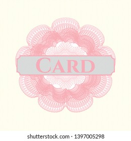 Pink money style rosette with text Card inside