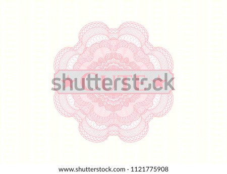 Pink money style rosette with text Cute inside