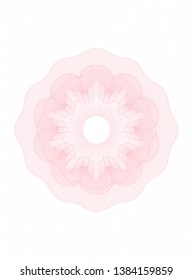 Pink money style rosette. Vector Illustration. Detailed.