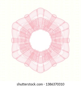 Pink money style rosette. Vector Illustration. Detailed.