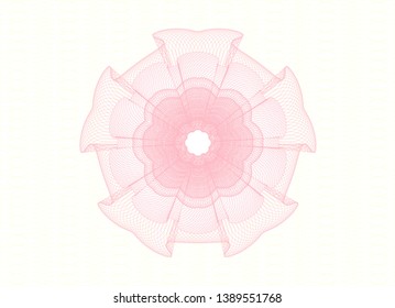 Pink money style rosette. Vector Illustration. Detailed.
