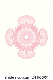 Pink money style rosette. Vector Illustration. Detailed.
