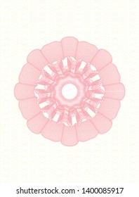 Pink money style rosette. Vector Illustration. Detailed.