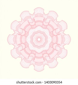 Pink money style rosette. Vector Illustration. Detailed.