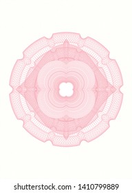 Pink money style rosette. Vector Illustration. Detailed.