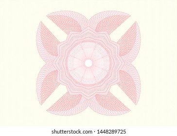 Pink money style rosette. Vector Illustration. Detailed.