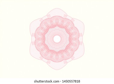Pink money style rosette. Vector Illustration. Detailed.