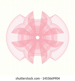 Pink money style rosette. Vector Illustration. Detailed.