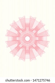 Pink money style rosette. Vector Illustration. Detailed.