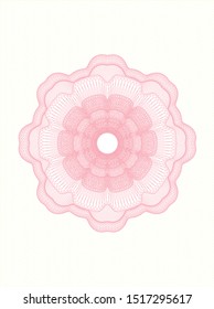Pink money style rosette. Vector Illustration. Detailed.