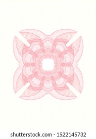 Pink money style rosette. Vector Illustration. Detailed.