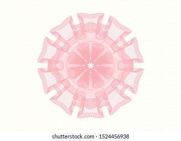 Pink money style rosette. Vector Illustration. Detailed.
