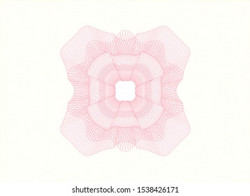 Pink money style rosette. Vector Illustration. Detailed.