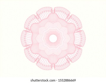 Pink money style rosette. Vector Illustration. Detailed.