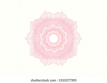 Pink money style rosette. Vector Illustration. Detailed.