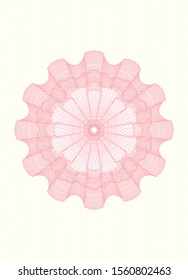 Pink money style rosette. Vector Illustration. Detailed.