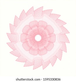 Pink money style rosette. Vector Illustration. Detailed.