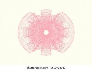 Pink money style rosette. Vector Illustration. Detailed.