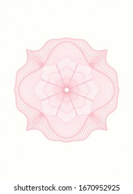 Pink money style rosette. Vector Illustration. Detailed.